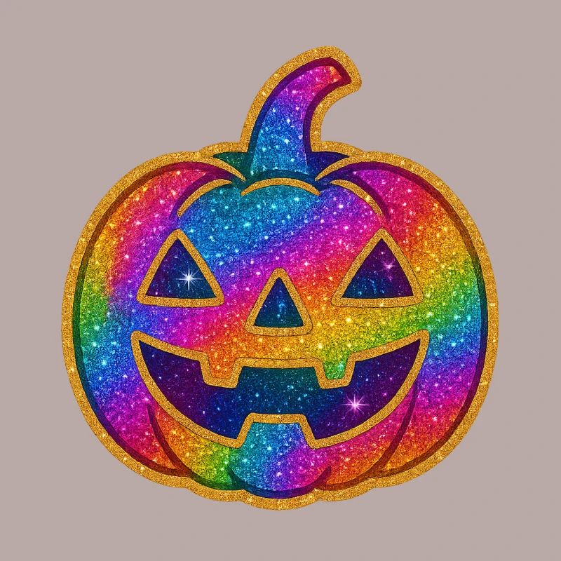Rainbow Glitter Pumpkin