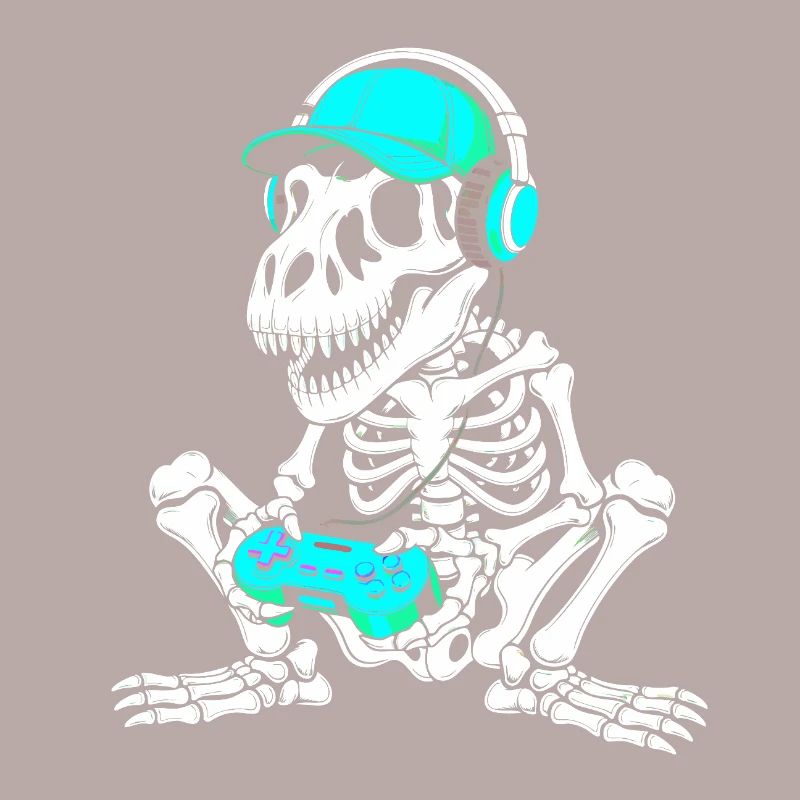 Skeleton DJ with controller and headset