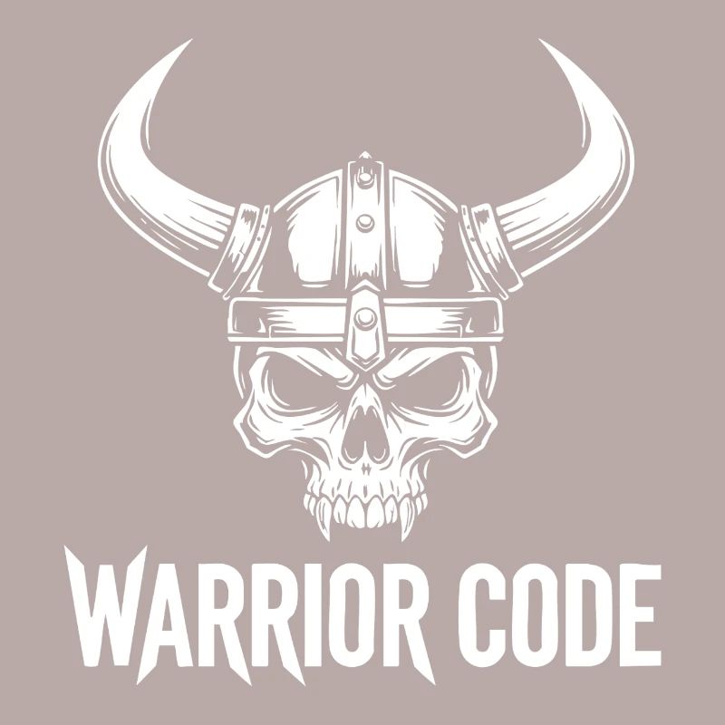 Kriegercode, Schädel, Wikinger, nordischer Hörnerhelm,
