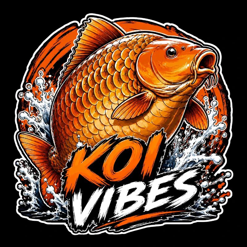 Koi Vibes Orange Carp Splash Design