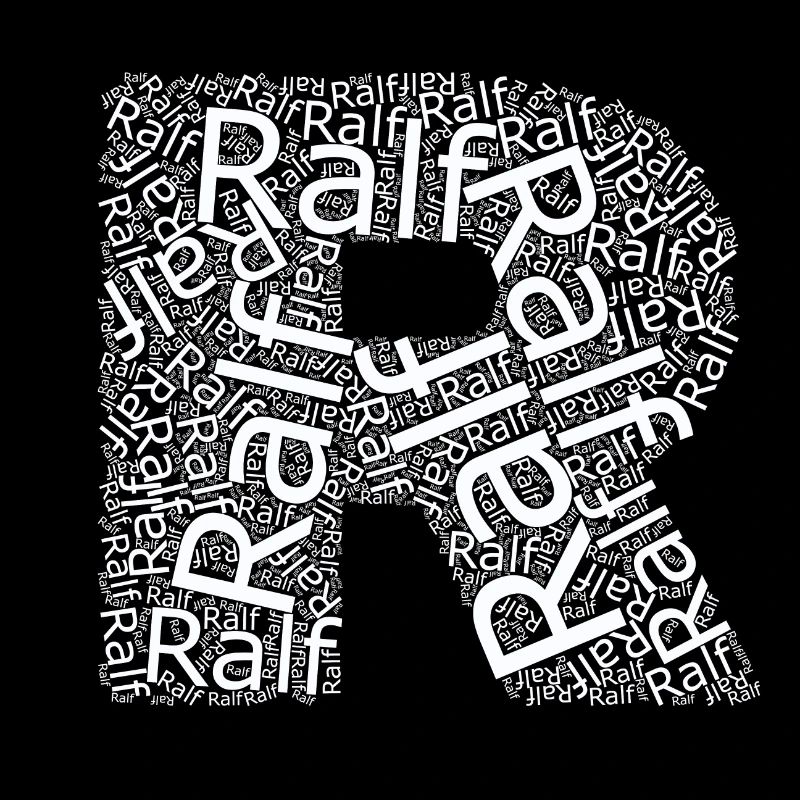 Ralf's first name as a word cloud