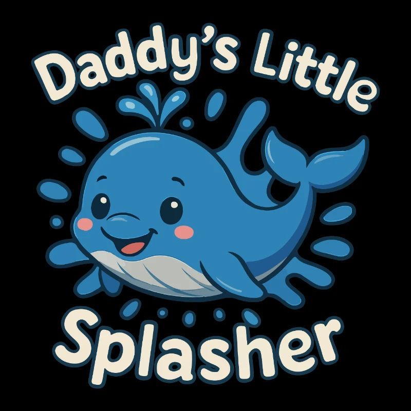 Papa petit éclaboussure mignon bébé baleine