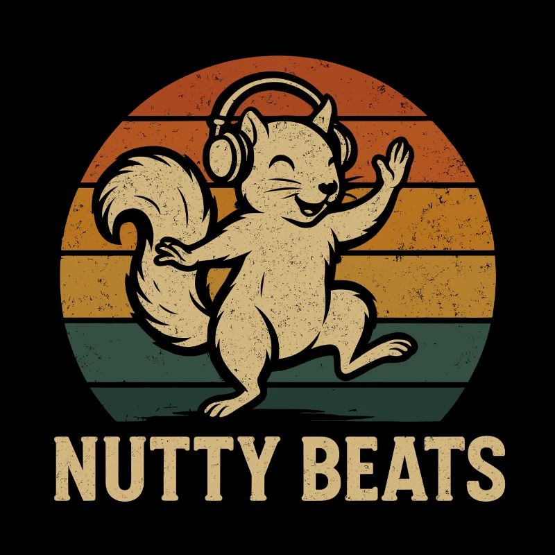 Nutty Beats – Tanzendes Eichhörnchen mit Kopfhörer
