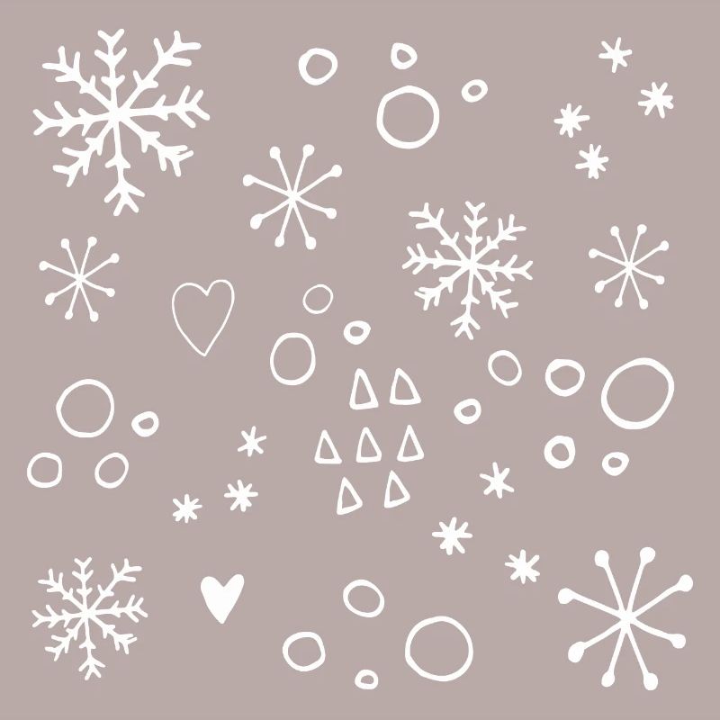 Snowflake Patterns Winter Christmas Minimalist Drawing