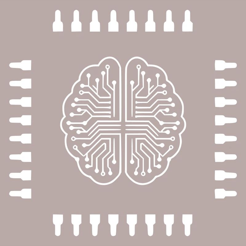 AI Brain Chip Processor Tech Vector