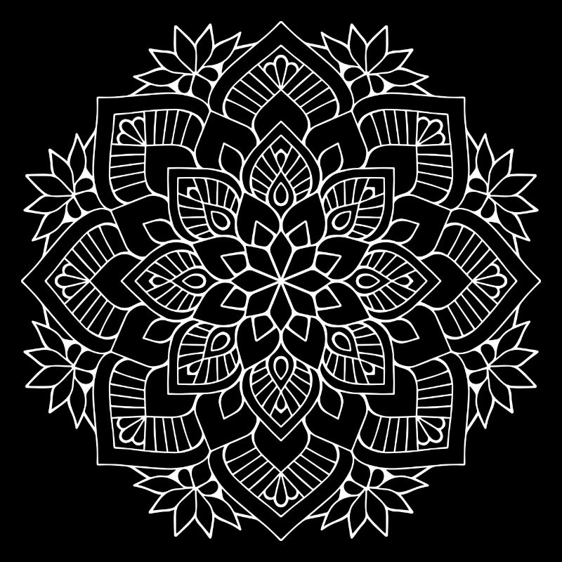 Flocon de neige, fleur, mandala, cadeau (blanc)