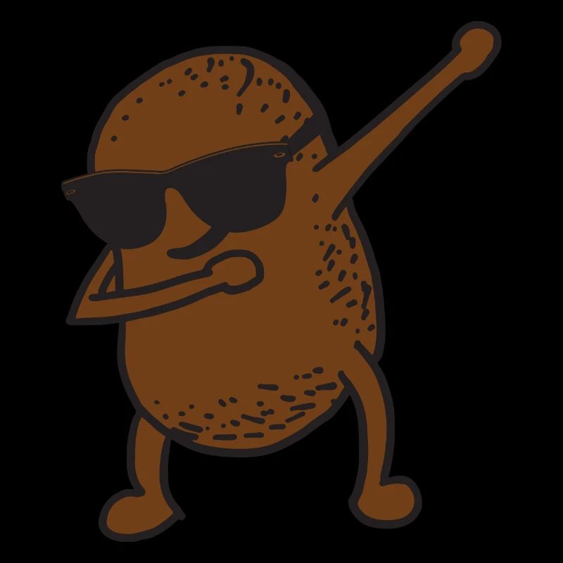Funny potato with sunglasses posing dabbing