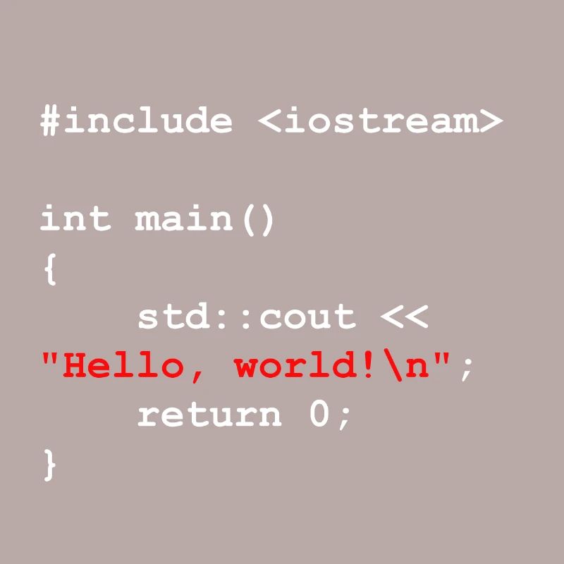 Programme du développeur Hello World C ++