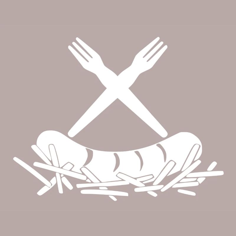 Frites Currywurst Fourchettes à frites Logo