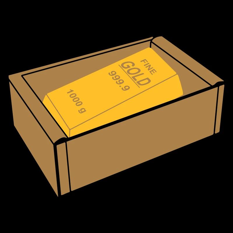 box with gold ingot