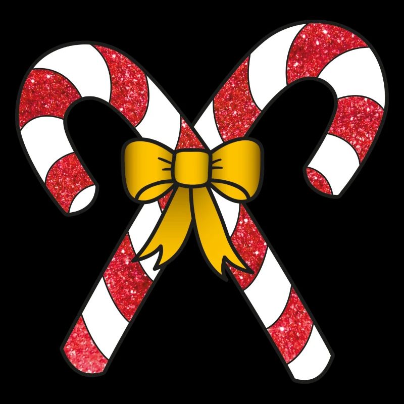 Christmas Kitsch Glitter Effect Candy Canes | Red