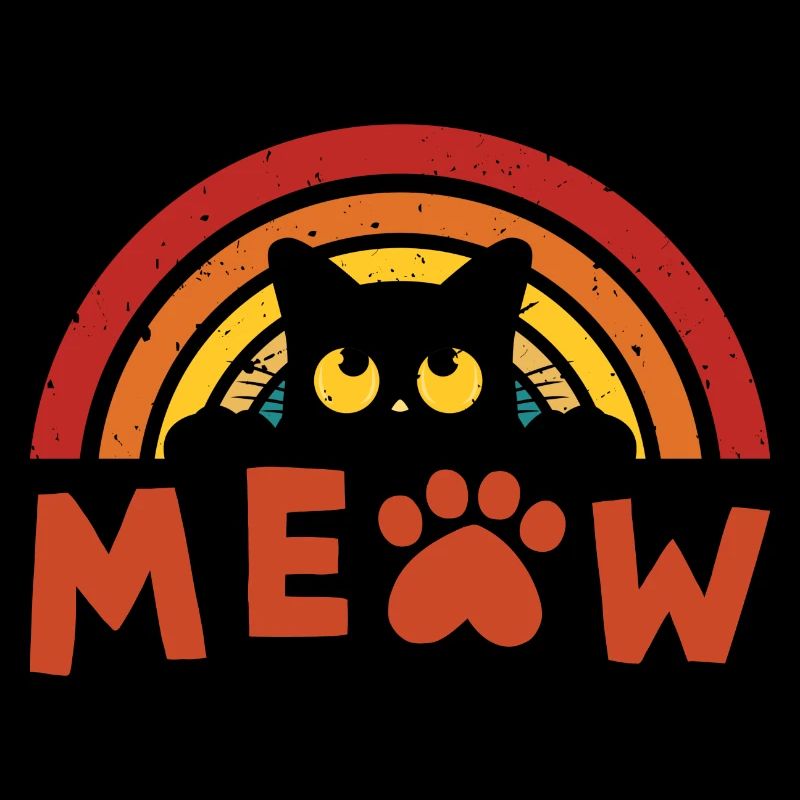Chat noir rétro 2