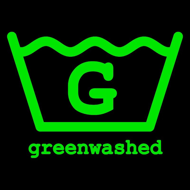 greenwashed symbol and text