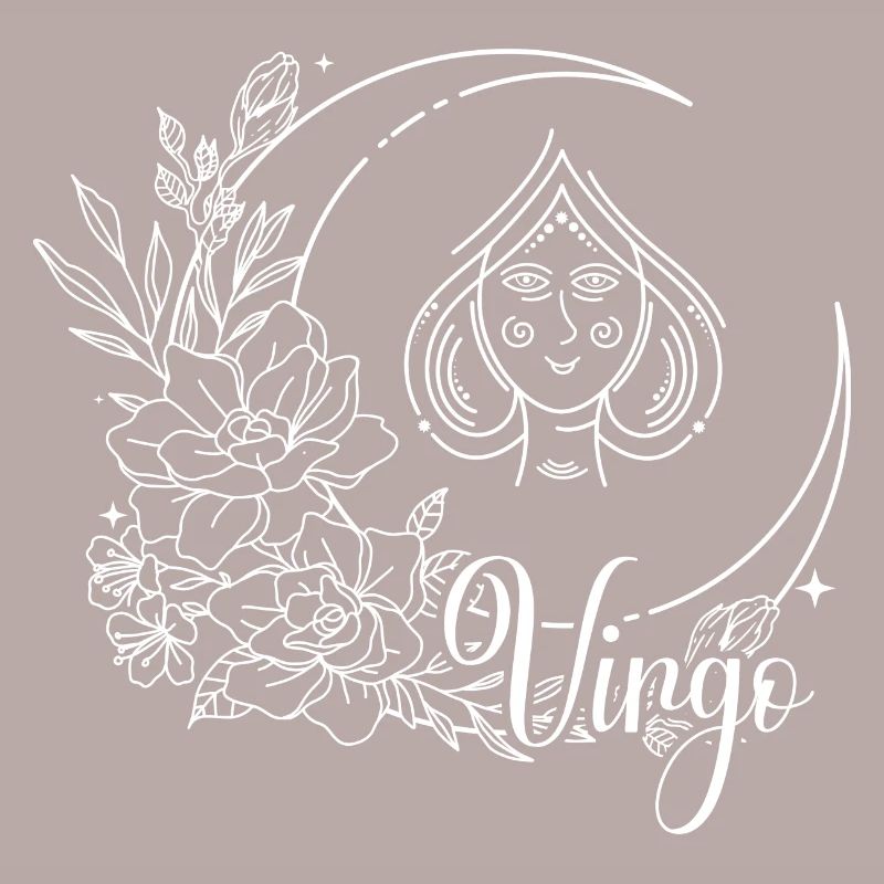 Moonlit Bloom Celestial Line Art