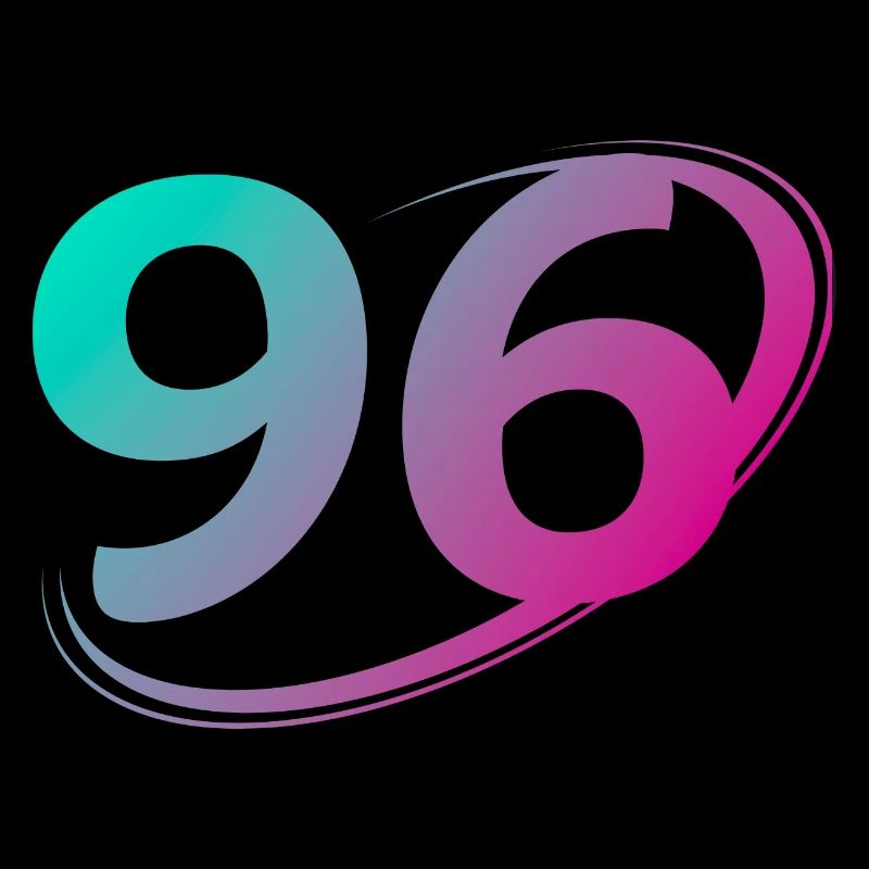 Numéro 96 multicolore
