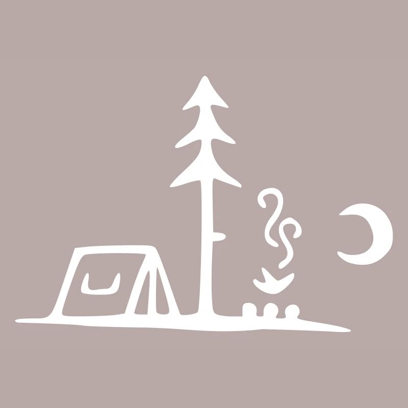 camping campfire moon