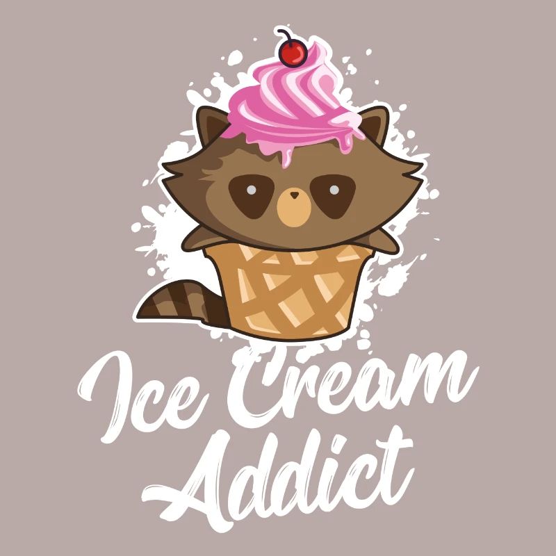 Waschbär Eiscreme Eis lecker