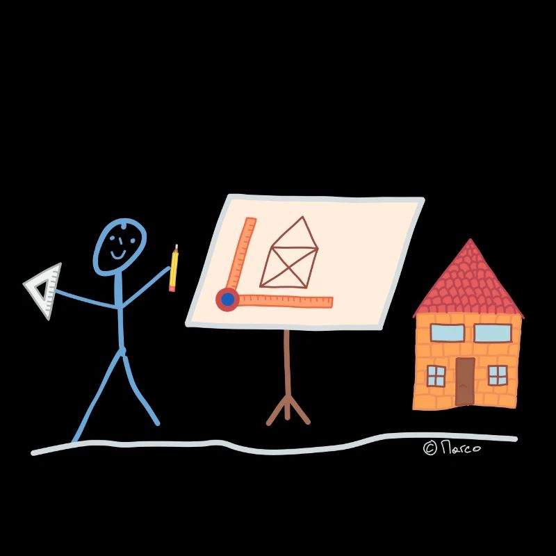 Dessinateur de bâton planificateur Constructeur Travail
