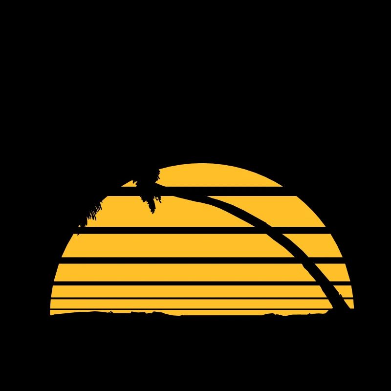 sun stripes lines silhouette palm beach sea