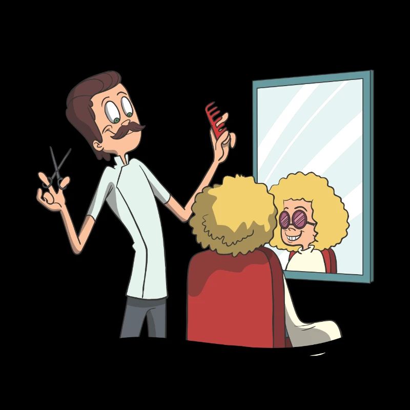 Coiffeur coupe, peignage, pose