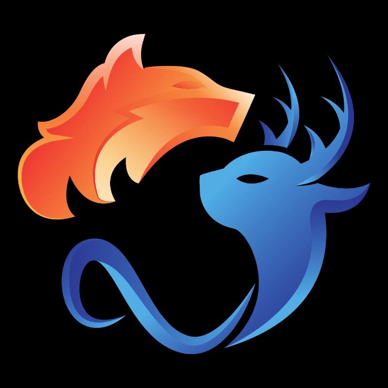 Feu et eau, contraires, renard, cerf