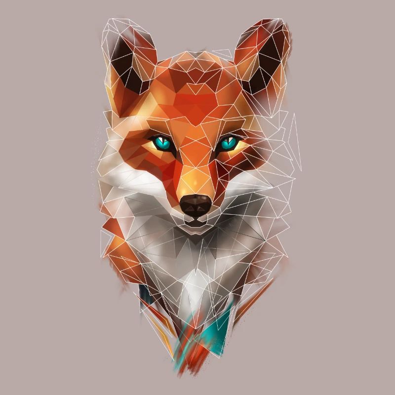 Low Poly Art Fuchs Wildtier Geometrisch Polygon