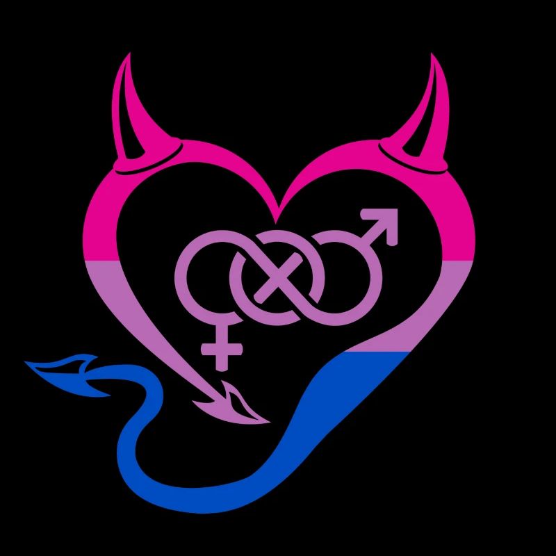 Teufelsherz Bisexuell mit Symbol