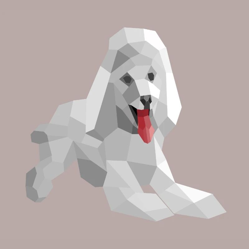 Caniche low poly élégant