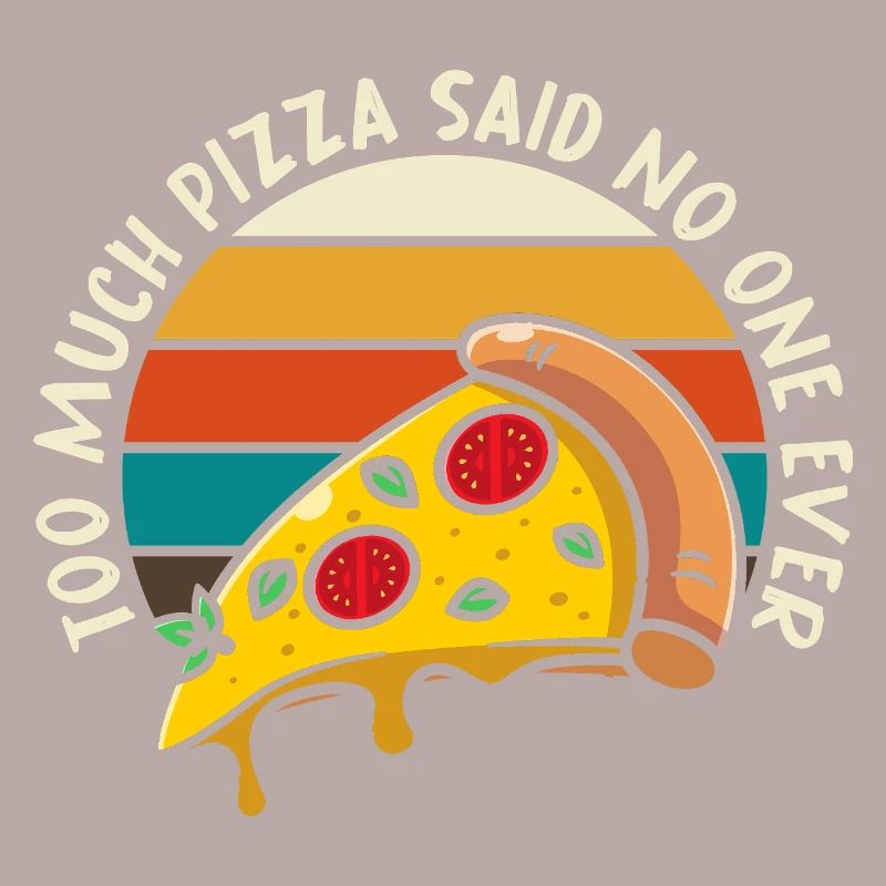Pizza Meme Retro Sunset