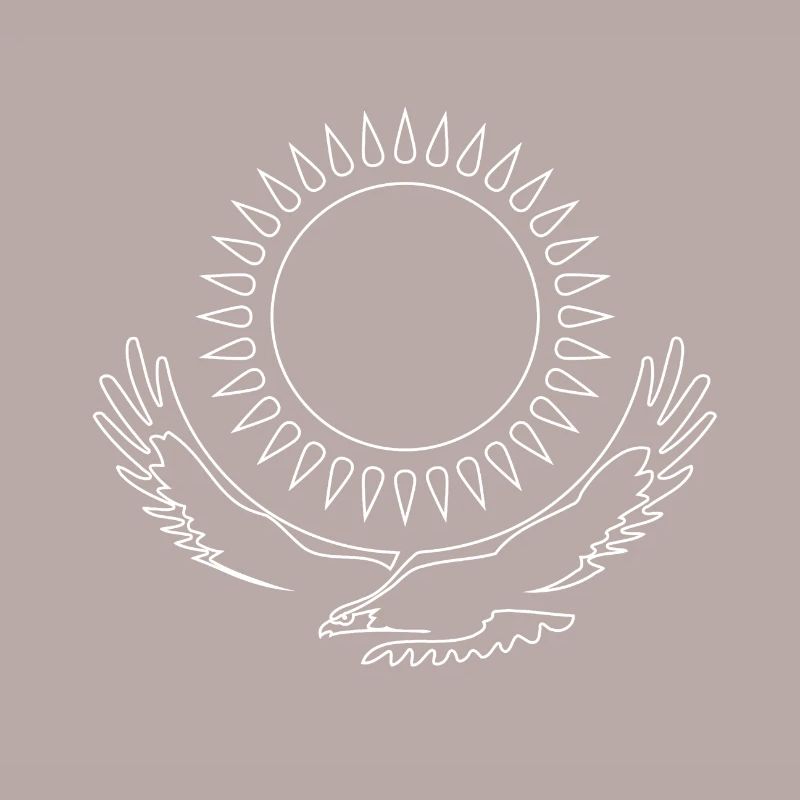 Kazakhstan Eagle steppe eagle line white flag