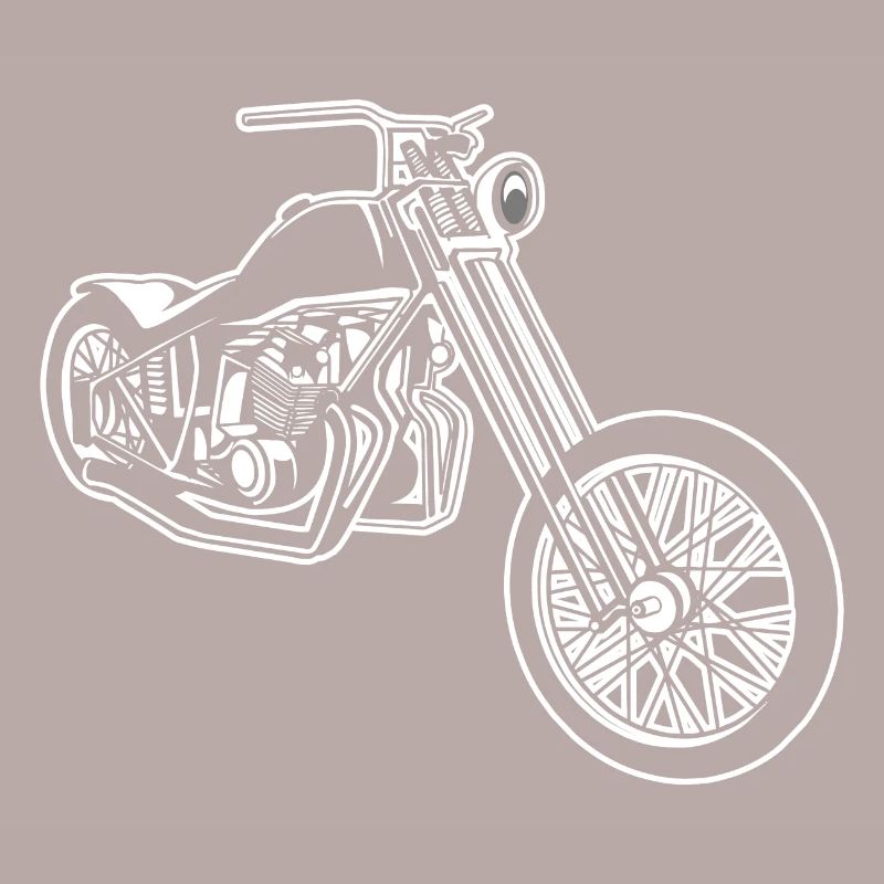 Chopper / Bobber Motorcycle 01_white