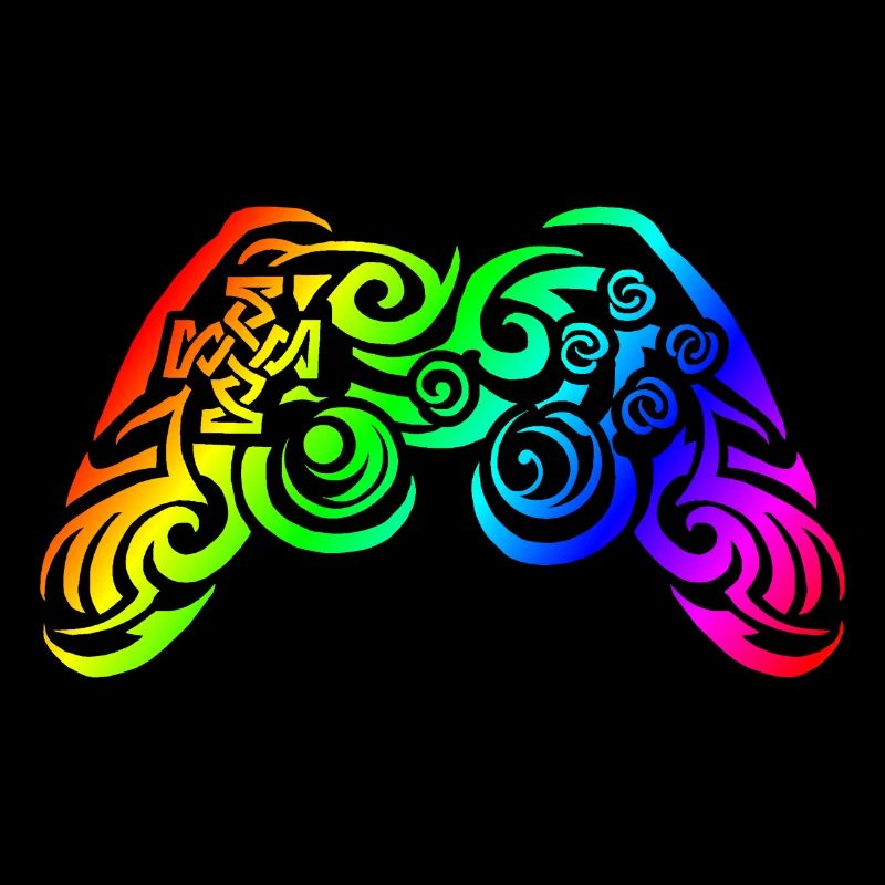 Controller Regenbogen Tribal Tattoo Gaming