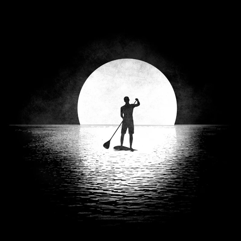 stand up paddling sup mann silhouette