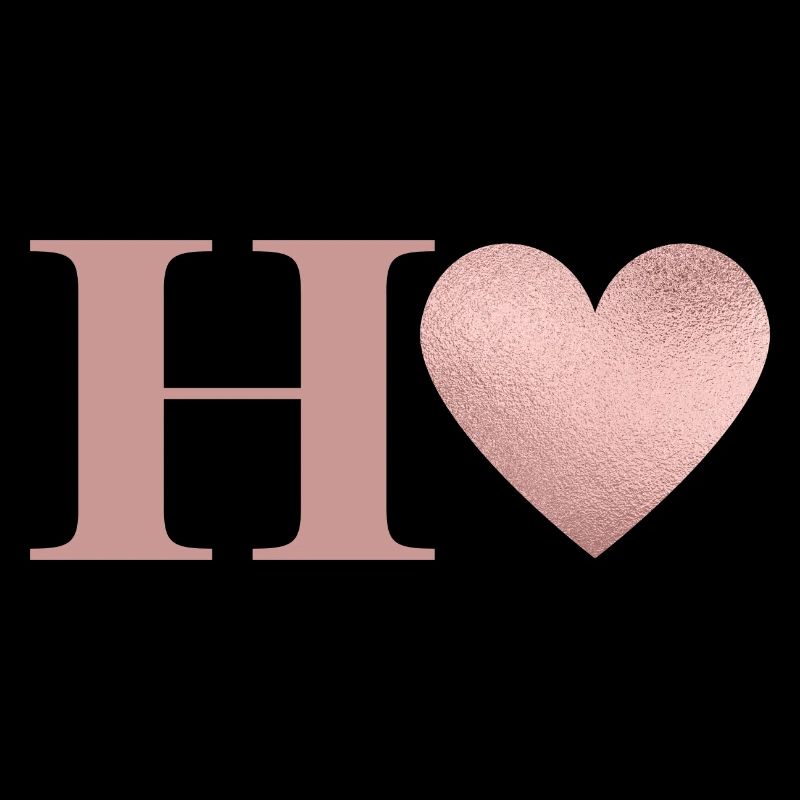 Buchstabe h Herz roségold