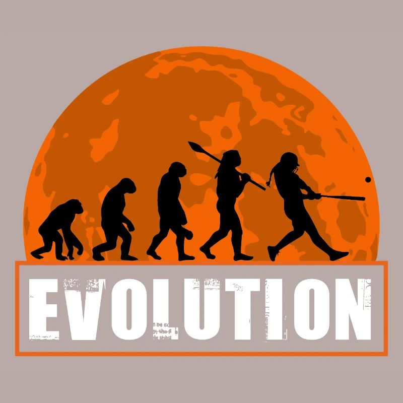 Baseball Softball Evolution Joueur Drôle Gift Art