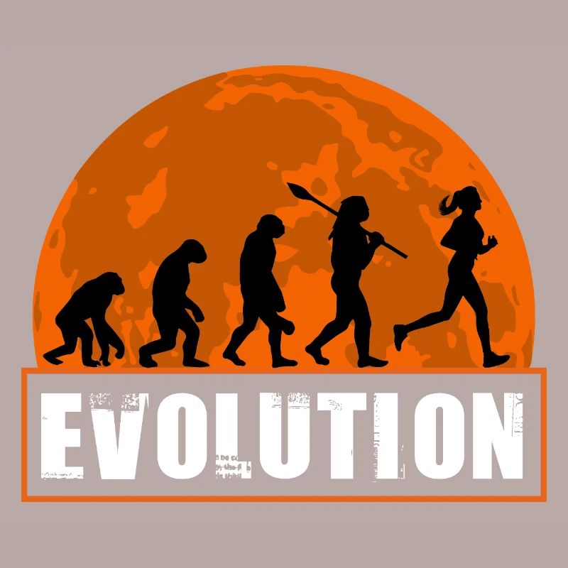 Running Evolution Running Girl Marathon Runner