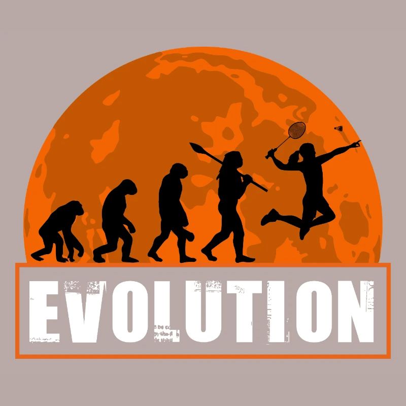 Badminton Evolution Spieler Retro Moon Sport