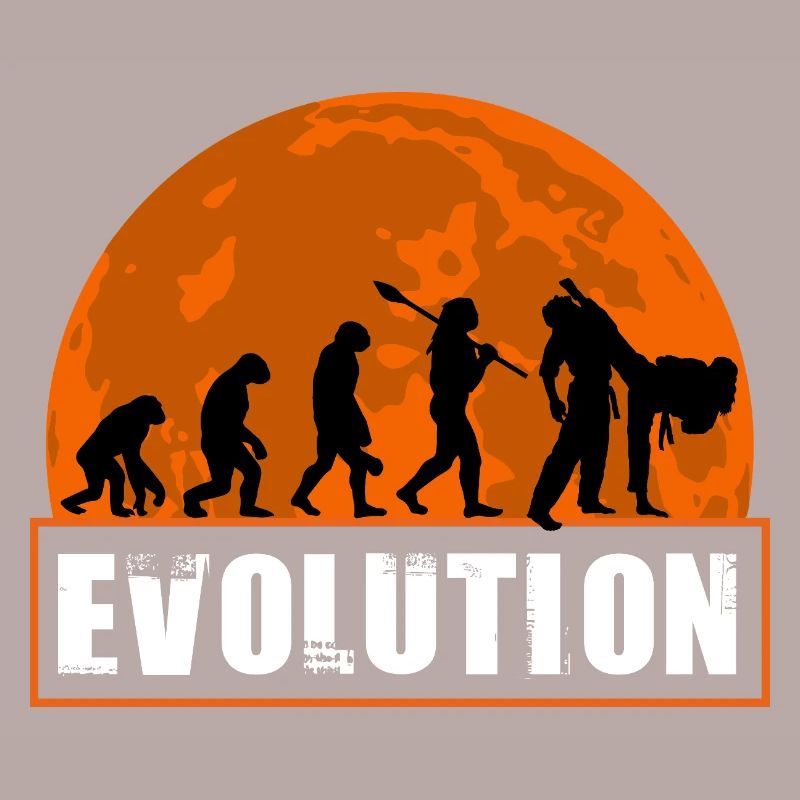 Judo Evolution Martial Arts Sonnenuntergangs-Silhouette