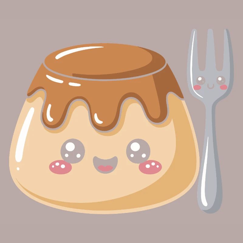 Pudding with fork