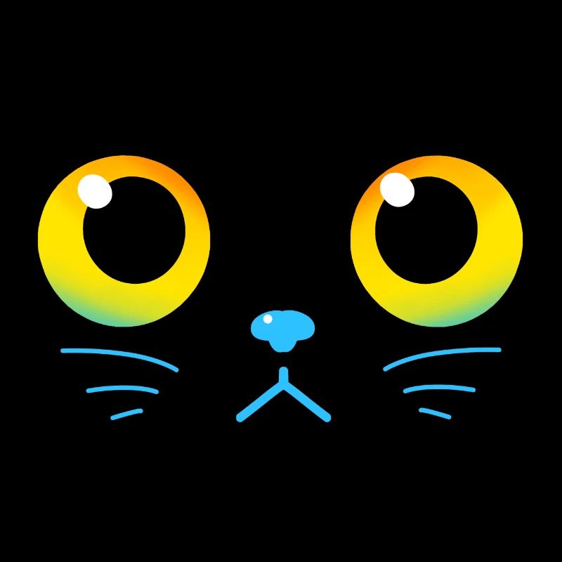 Curious Black Cat Eyes