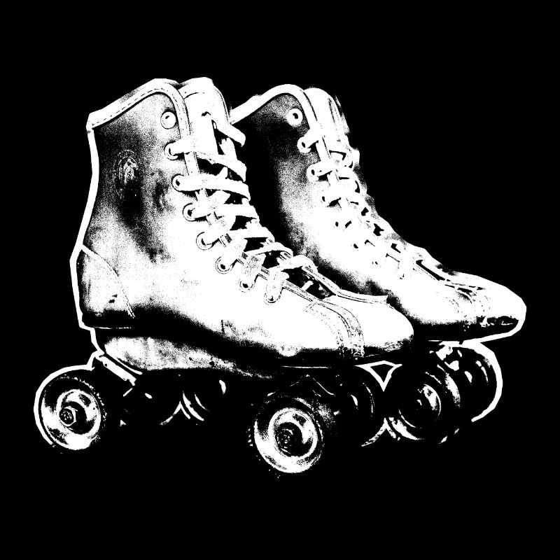 Roller skates retro black white