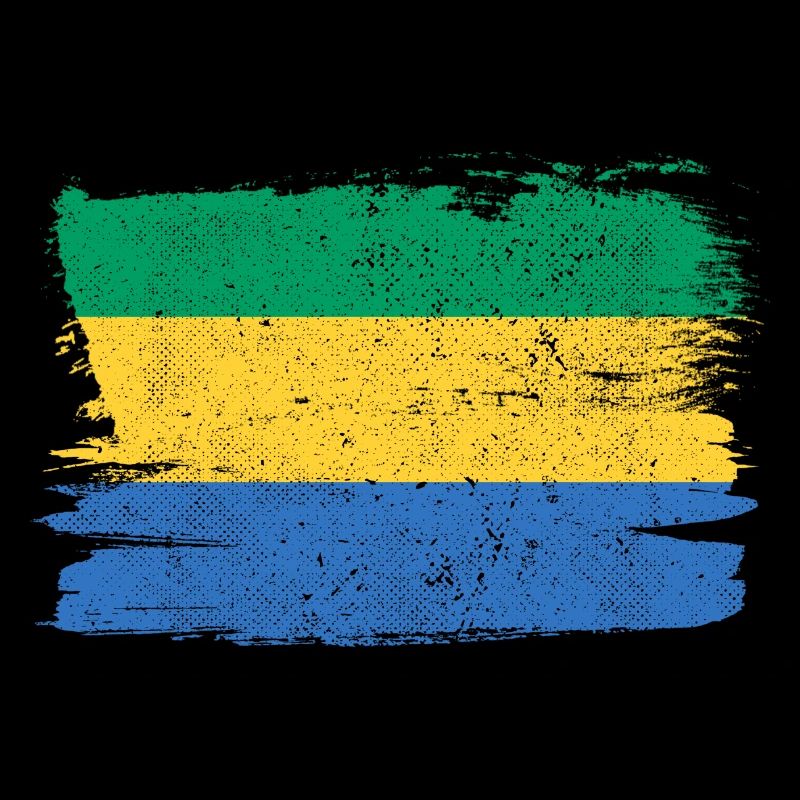 Drapeau du Gabon Drapeau Paix Vintage