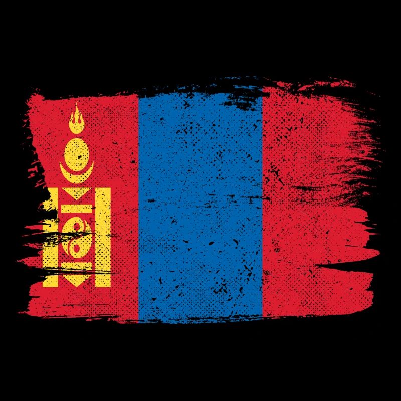 Mongolia Flag Flag Peace Vintage