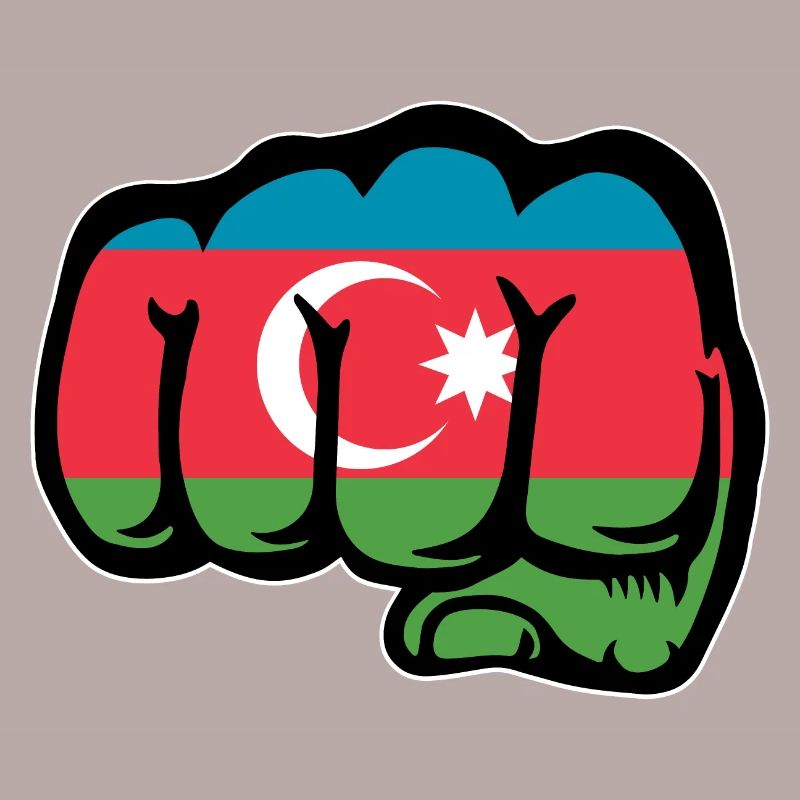 Drapeau de l’Azerbaïdjan poing main