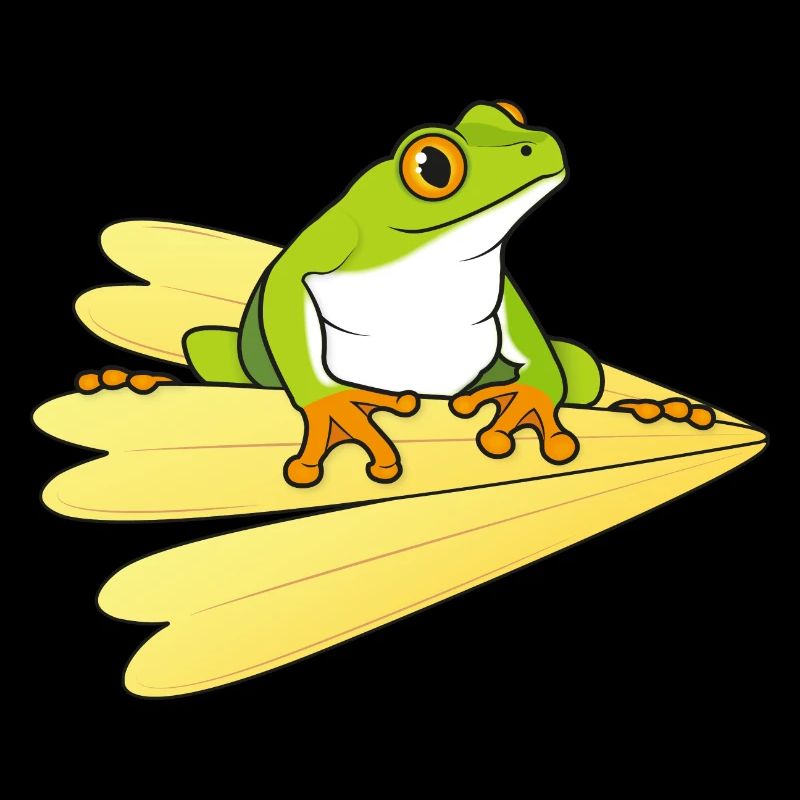 Frosch mit Blütenblättern