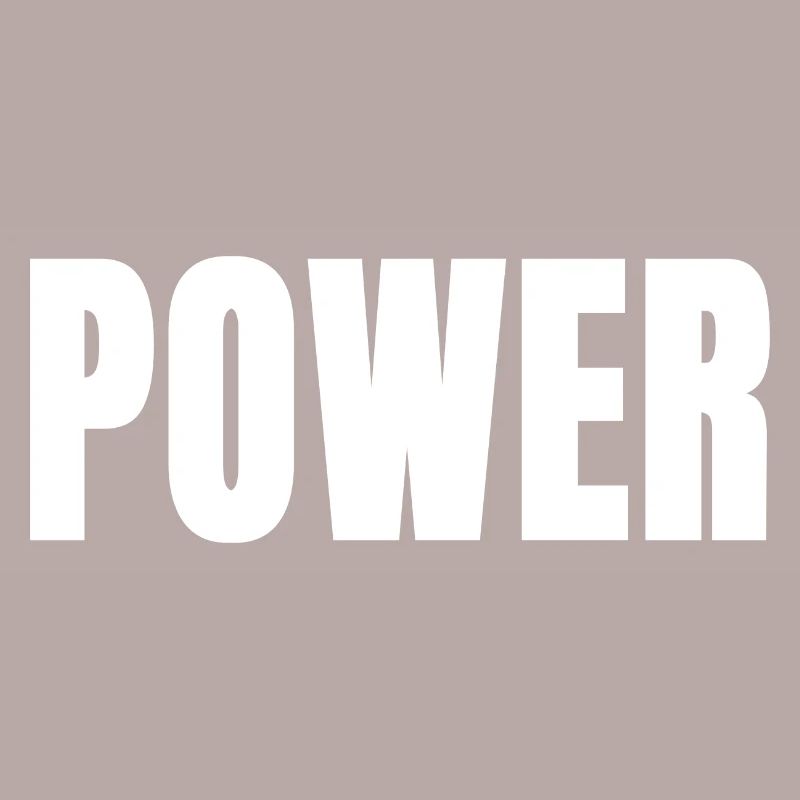 POWER white slogan Force Courage Test Survivor