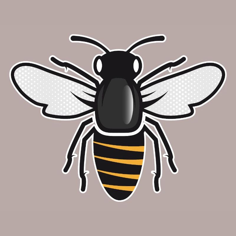 Stilisierte Biene - Insektenmotiv im Patch-Stil