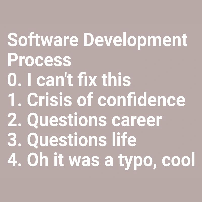 Software Development Process: Crisis to Typo! #Cod