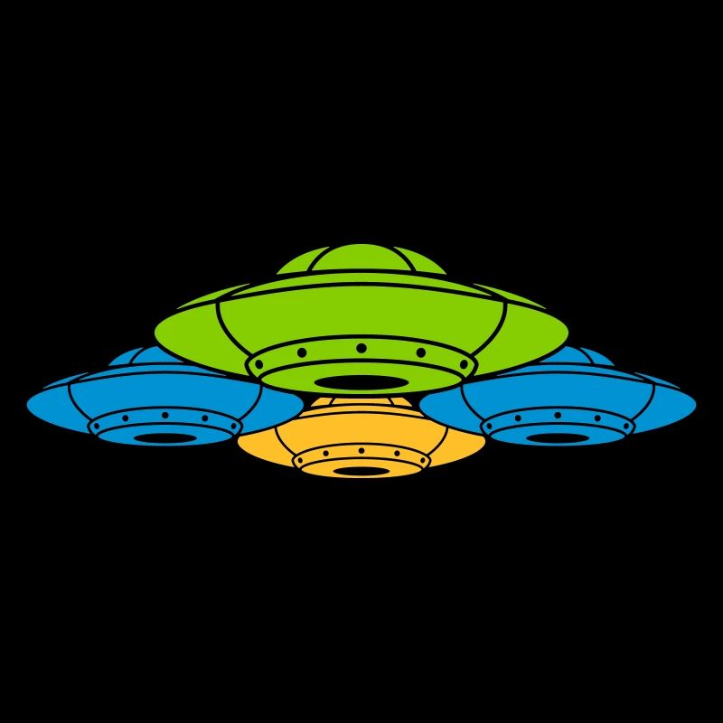 Colorful group of UFO's squadrons