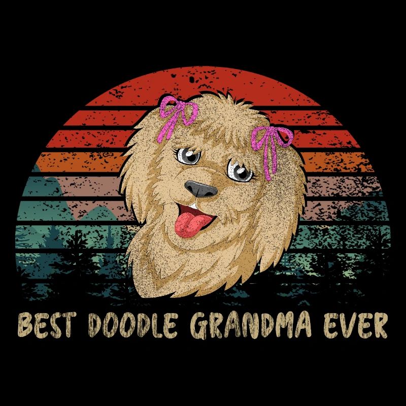 Best Doodle Grandma ever with Pink Bows